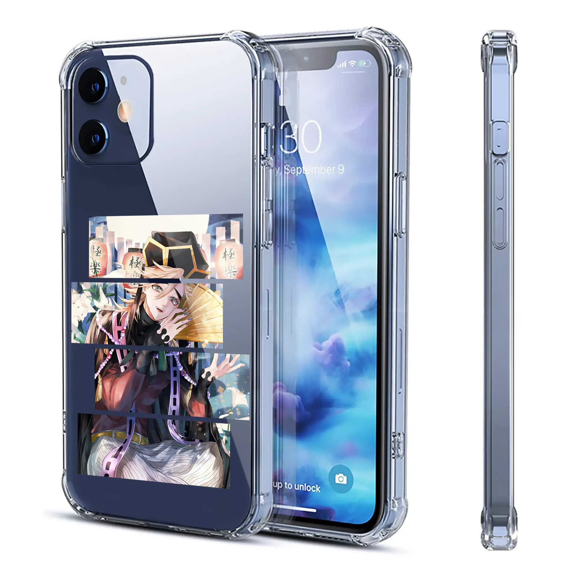 鬼滅の刃 グッズ,童磨 - IPhone 12シリーズ対応 ・ 透明スマホケース ・ クリアソフトケース ・ TPU素材 ・ 耐衝撃 ・ 高密着 ・ 防汚 防指紋 ・ 簡単着脱